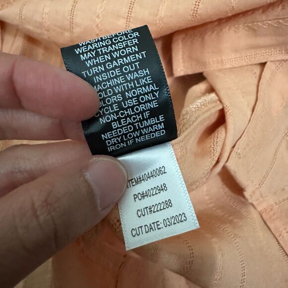 NWT TORRID Cotton Button-Up Embroidered Crochet Tank Top in Peach Bloom - Picture 10 of 11